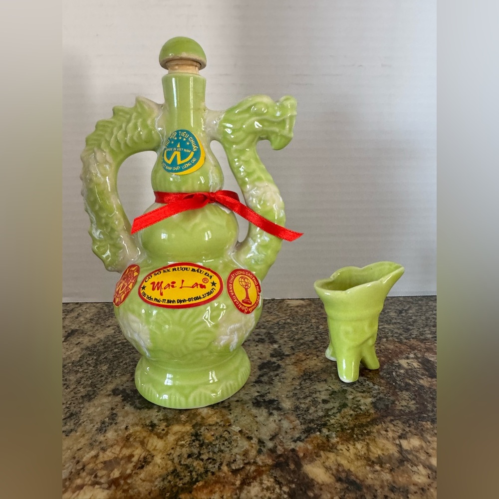 Green Dragon Ceramic Decanter Set